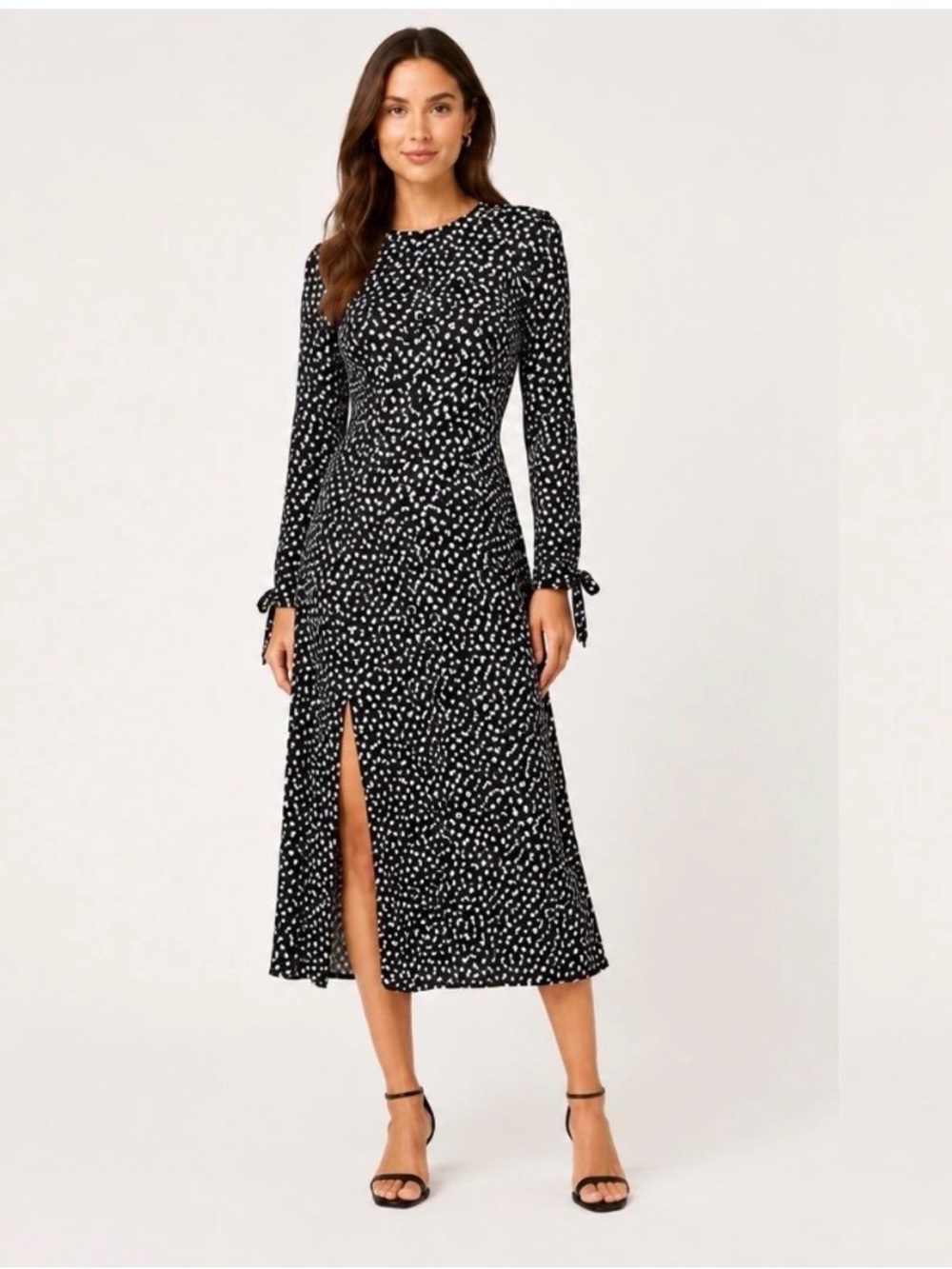 Re:Named Catalina Casual Springtime Classic A-line Black Dress Long Sleeve Small